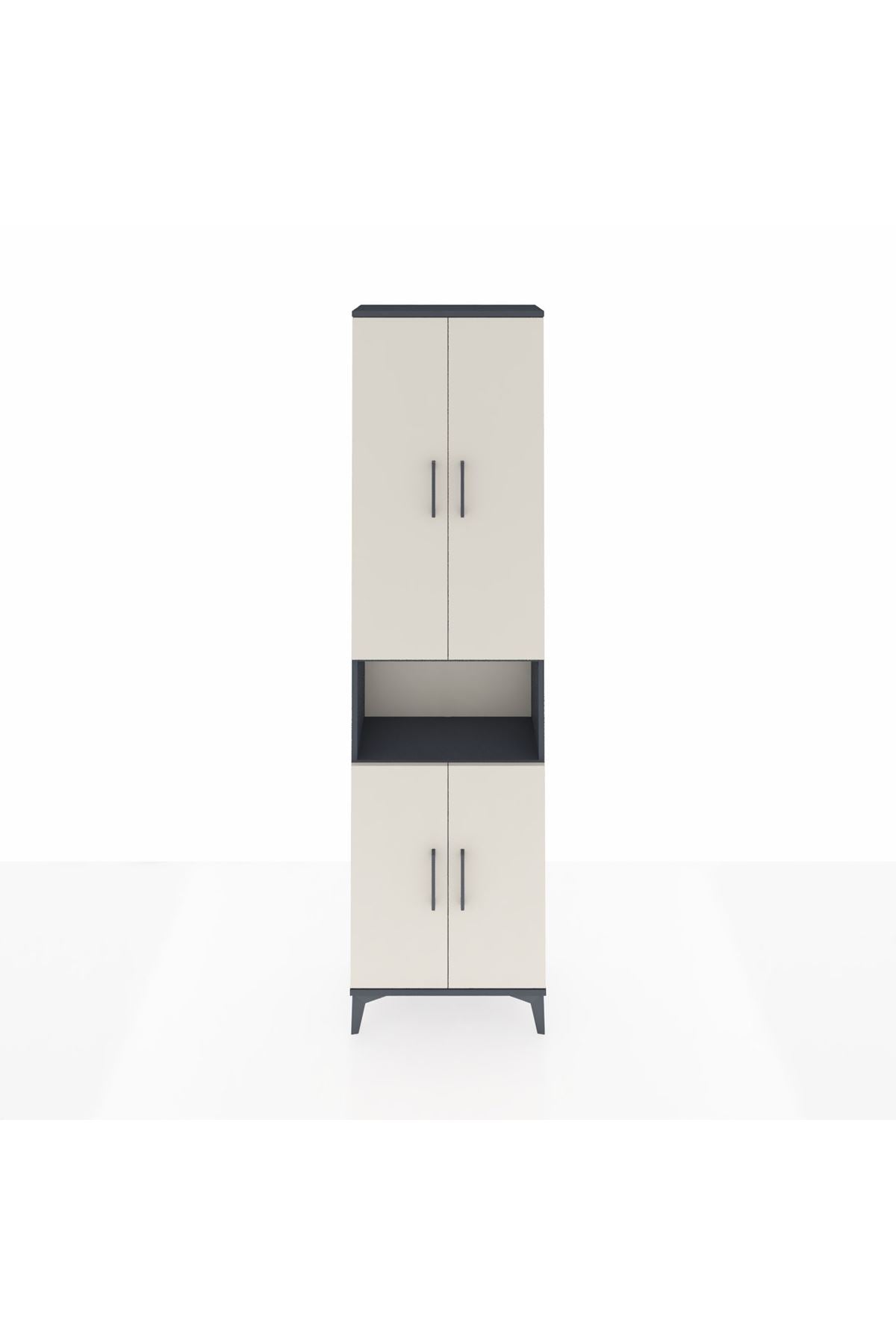 Arges Dolap 3 Raflı 4 Kapaklı Tek Askılı 60x30x221 - S29M206V4A