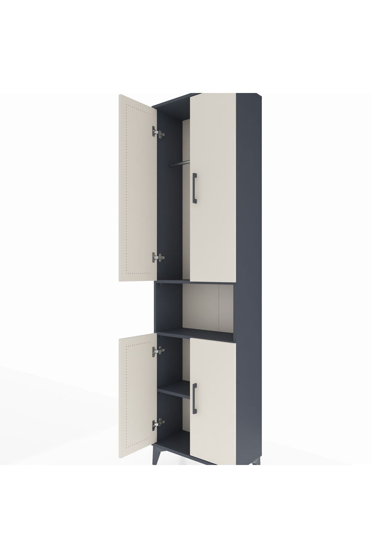 Arges Dolap 3 Raflı 4 Kapaklı Tek Askılı 60x30x221 - S29M206V4A