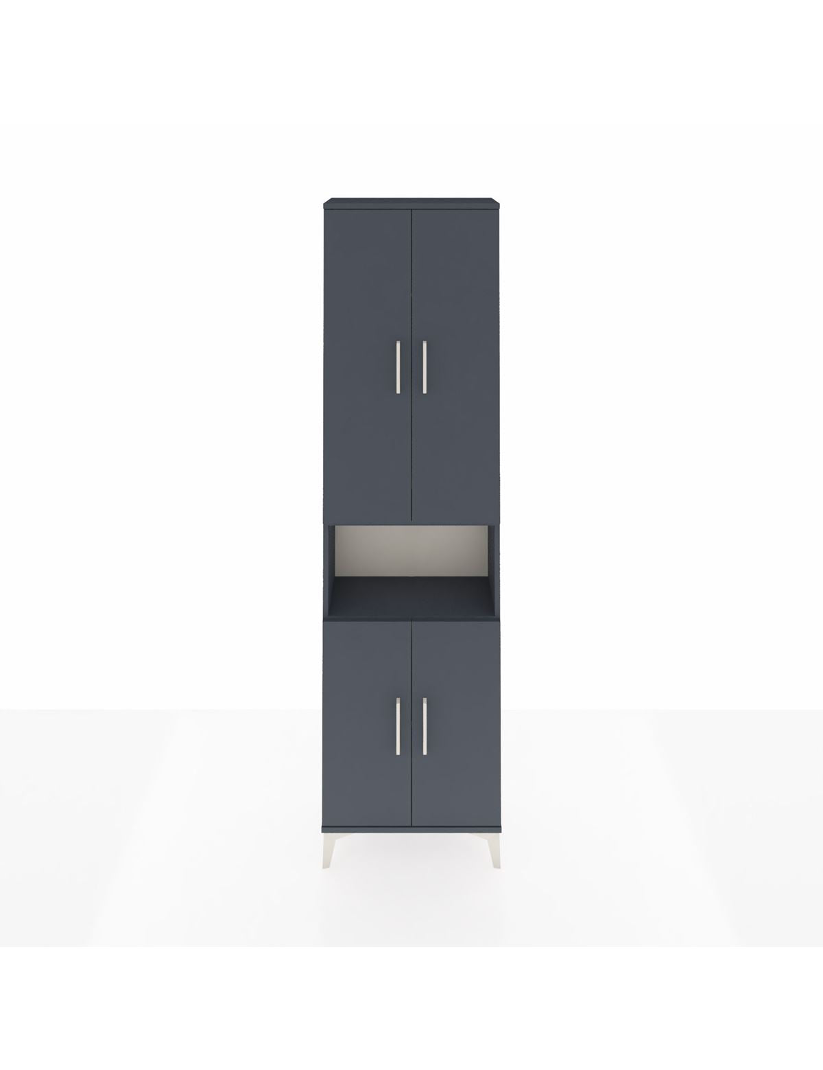 Arges Dolap 3 Raflı 4 Kapaklı Tek Askılı 60x30x221 Antrasit-Antrasit