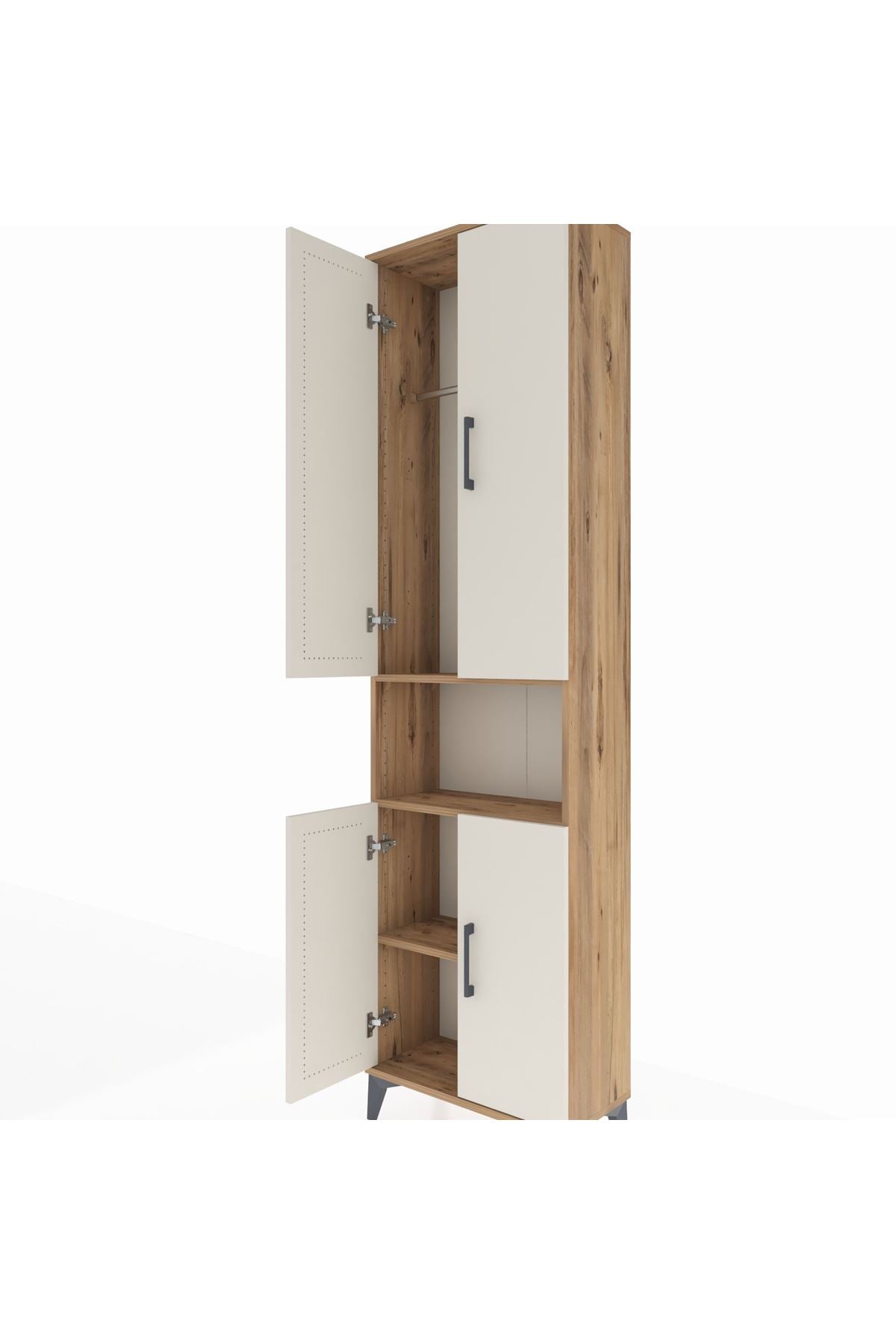 Arges Dolap 3 Raflı 4 Kapaklı Tek Askılı 60x30x221 - S29M206V7A