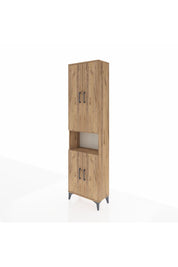 Arges Dolap 3 Raflı 4 Kapaklı Tek Askılı 60x30x221 Çam-Çam