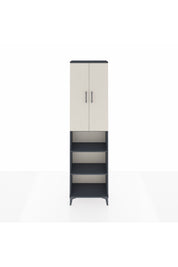 Arges Dolap 3 Raflı 2 Kapaklı Tek Askılı 60x30x221 Antrasit-Aytaşı