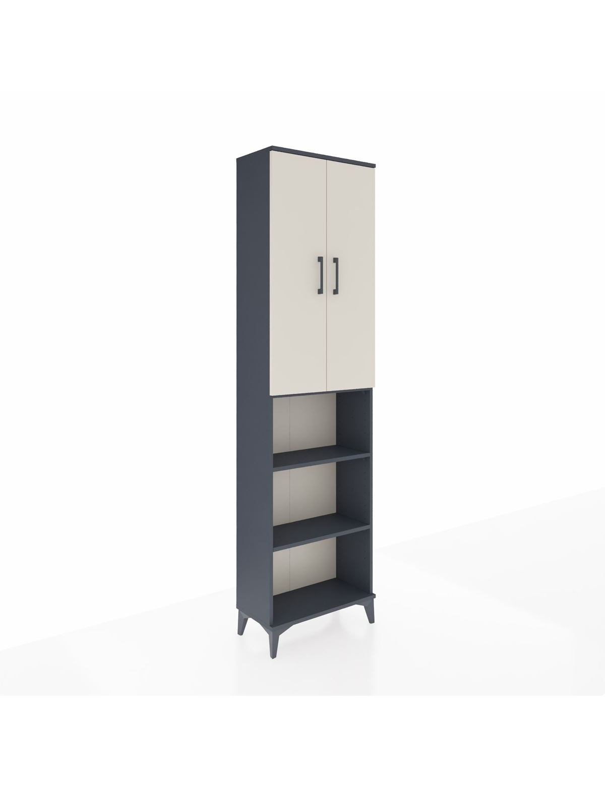 Arges Dolap 3 Raflı 2 Kapaklı Tek Askılı 60x30x221 Antrasit-Aytaşı