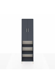 Arges Dolap 3 Raflı 2 Kapaklı Tek Askılı 60x30x221 Antrasit-Antrasit