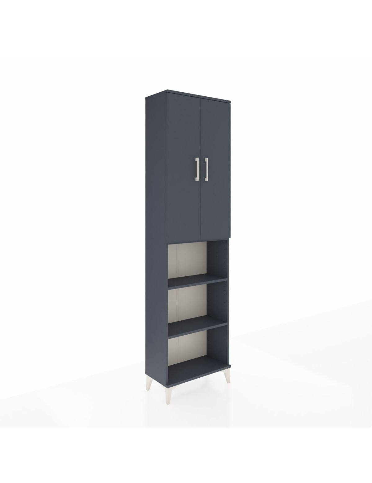 Arges Dolap 3 Raflı 2 Kapaklı Tek Askılı 60x30x221 Antrasit-Antrasit