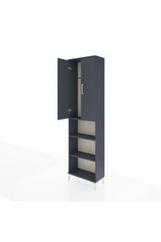 Arges Dolap 3 Raflı 2 Kapaklı Tek Askılı 60x30x221 Antrasit-Antrasit