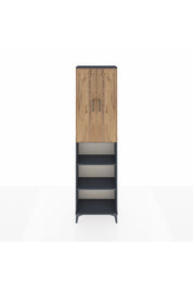 Arges Dolap 3 Raflı 2 Kapaklı Tek Askılı 60x30x221 Antrasit-Çam