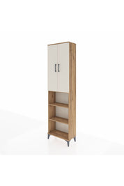 Arges Dolap 3 Raflı 2 Kapaklı Tek Askılı 60x30x221 Çam-Aytaşı