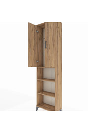 Arges Dolap 3 Raflı 2 Kapaklı Tek Askılı 60x30x221 Çam-Çam