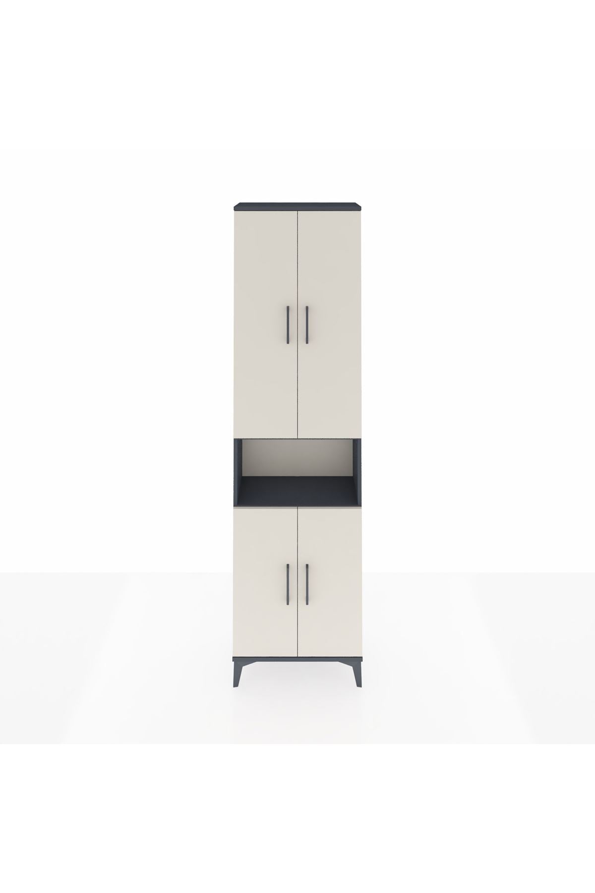 Arges Dolap 5 Raflı 4 Kapaklı 60x30x221 Antrasit-Aytaşı