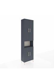 Arges Dolap 5 Raflı 4 Kapaklı 60x30x221 Antrasit-Antrasit