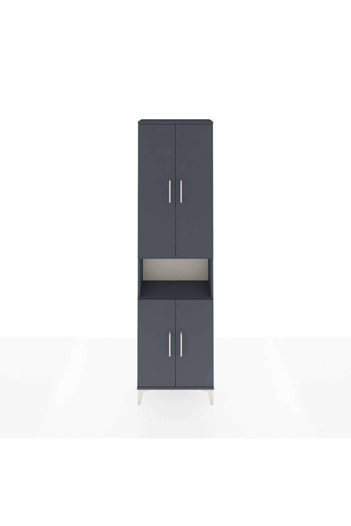 Arges Dolap 5 Raflı 4 Kapaklı 60x30x221 Antrasit-Antrasit