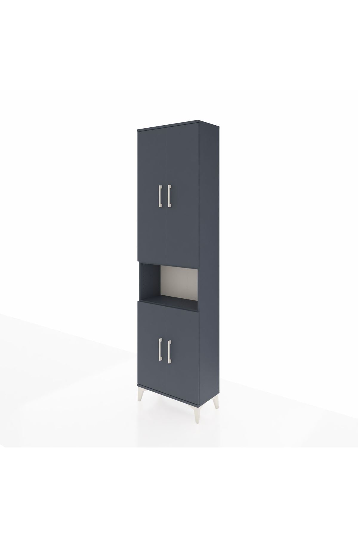 Arges Dolap 5 Raflı 4 Kapaklı 60x30x221 Antrasit-Antrasit