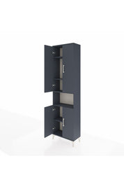 Arges Dolap 5 Raflı 4 Kapaklı 60x30x221 Antrasit-Antrasit