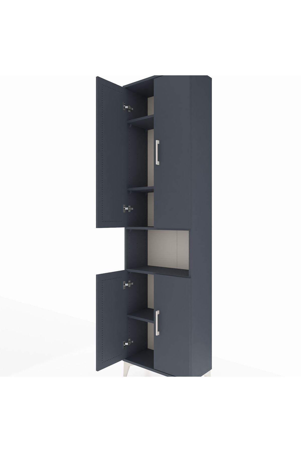 Arges Dolap 5 Raflı 4 Kapaklı 60x30x221 Antrasit-Antrasit