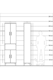 Arges Dolap 5 Raflı 4 Kapaklı 60x30x221 Antrasit-Antrasit
