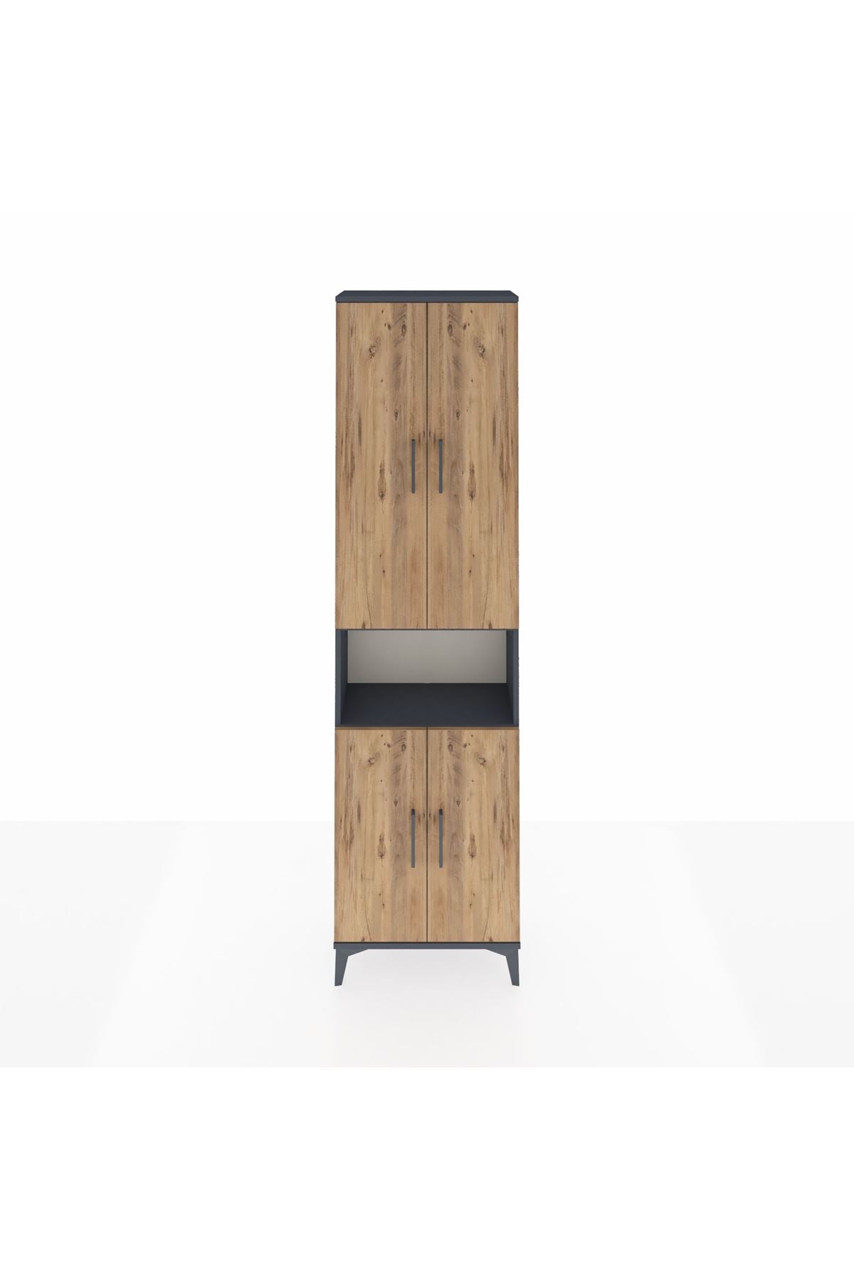 Arges Dolap 5 Raflı 4 Kapaklı 60x30x221 Antrasit-Çam