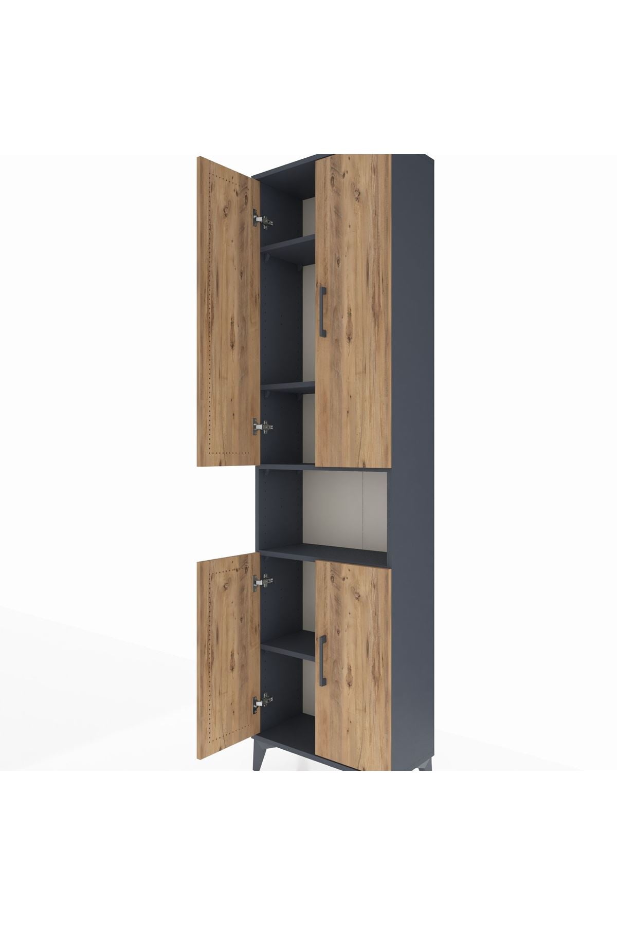 Arges Dolap 5 Raflı 4 Kapaklı 60x30x221 Antrasit-Çam