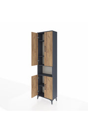 Arges Dolap 5 Raflı 4 Kapaklı 60x30x221 Antrasit-Çam