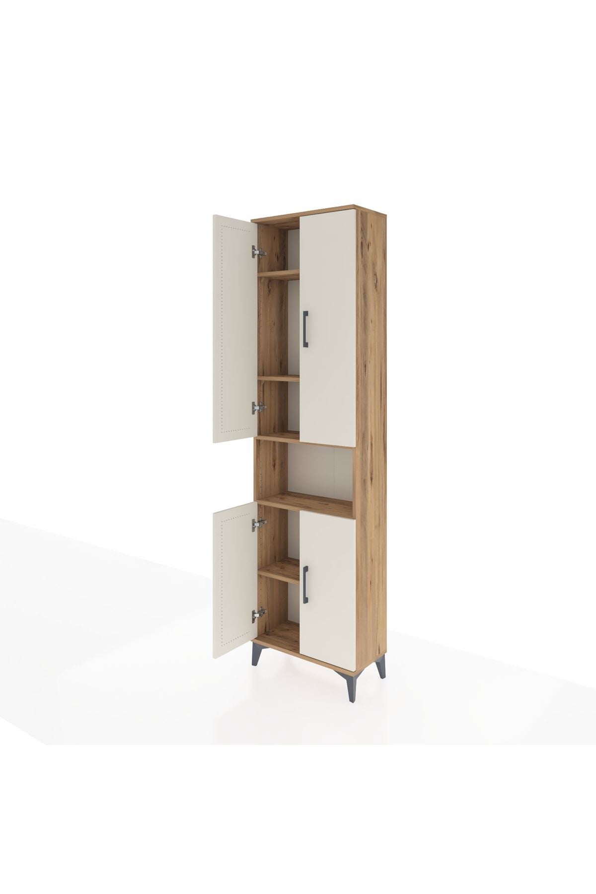 Arges Dolap 5 Raflı 4 Kapaklı 60x30x221 Çam-Aytaşı