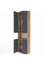 Arges Dolap 5 Raflı 4 Kapaklı 60x30x221 Çam-Antrasit