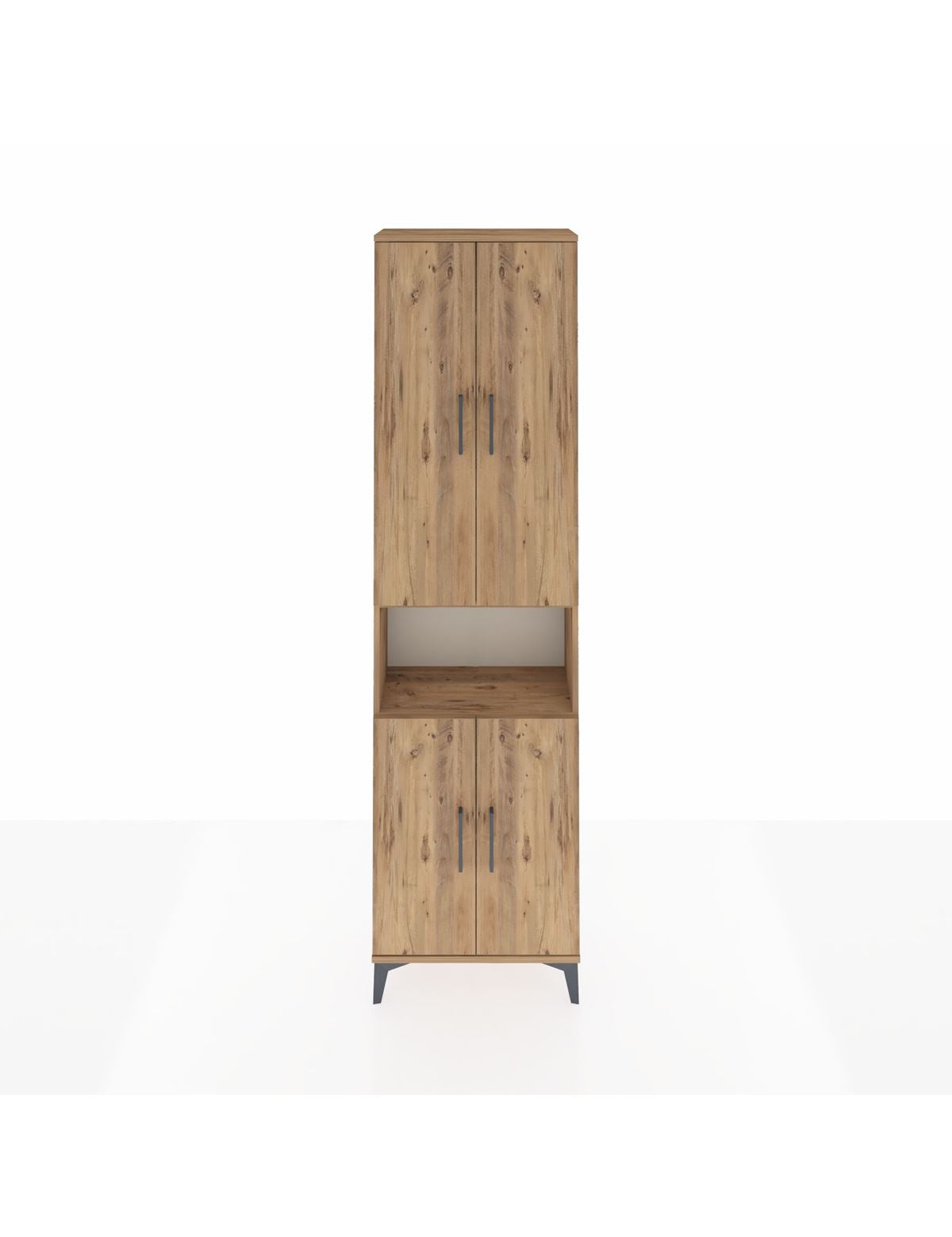 Arges Dolap 5 Raflı 4 Kapaklı 60x30x221 Çam-Çam