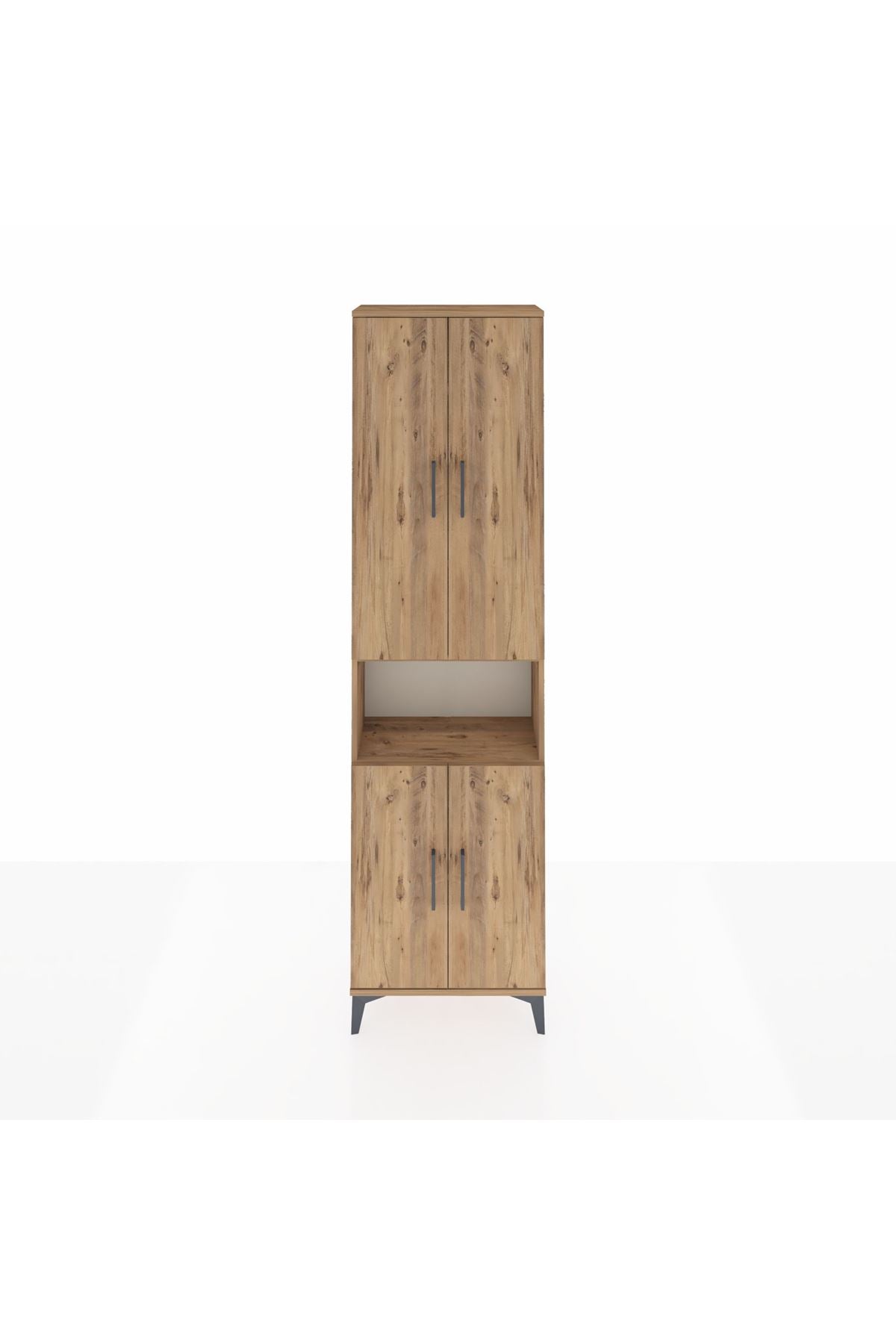 Arges Dolap 5 Raflı 4 Kapaklı 60x30x221 Çam-Çam