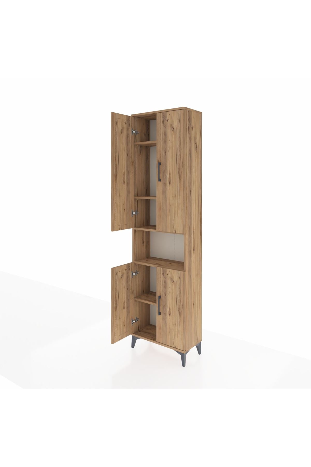 Arges Dolap 5 Raflı 4 Kapaklı 60x30x221 Çam-Çam