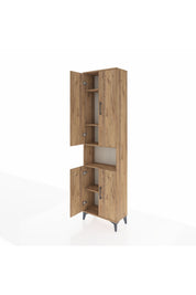 Arges Dolap 5 Raflı 4 Kapaklı 60x30x221 Çam-Çam