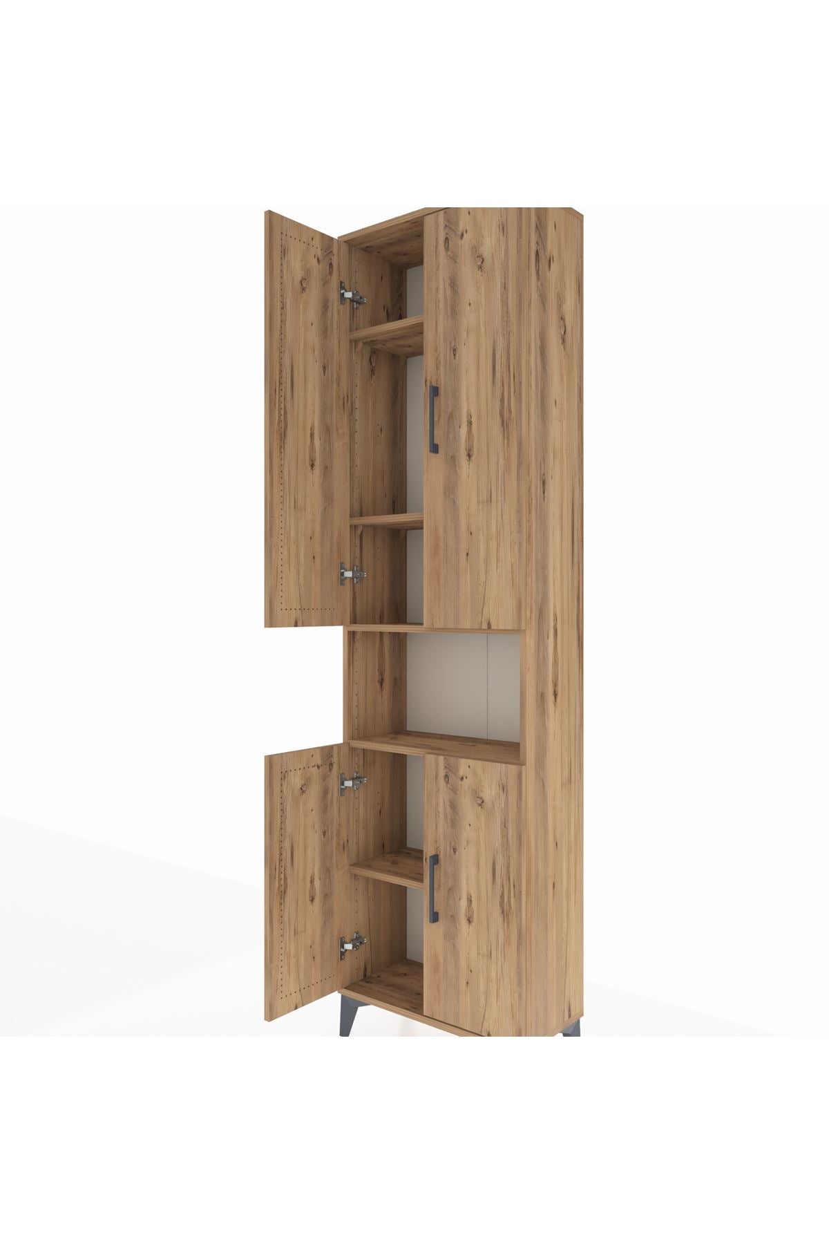 Arges Dolap 5 Raflı 4 Kapaklı 60x30x221 Çam-Çam