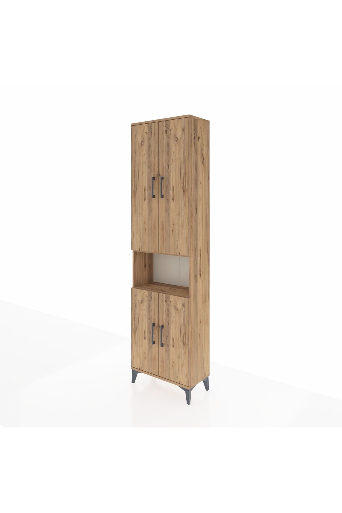 Arges Dolap 5 Raflı 4 Kapaklı 60x30x221 Çam-Çam