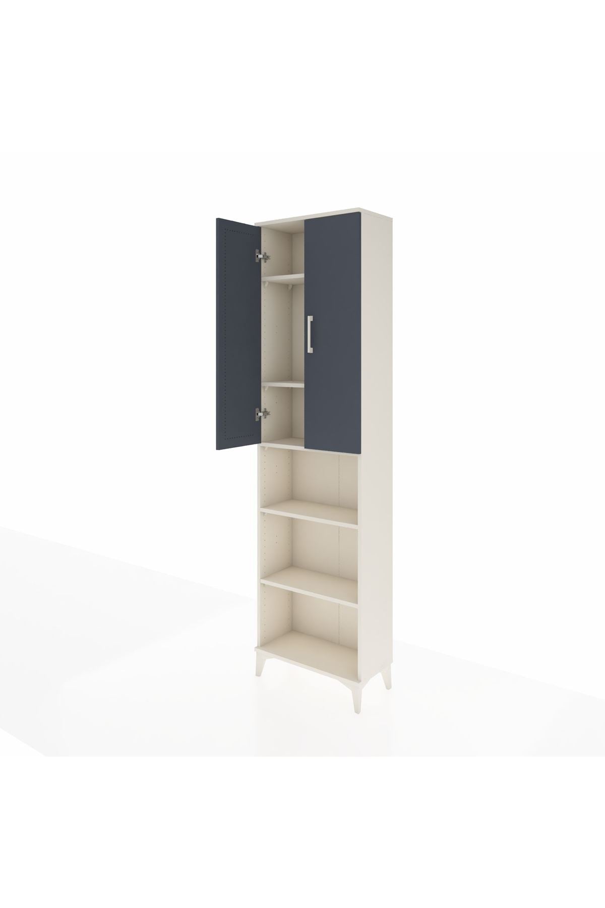 Arges Dolap 5 Raflı 2 Kapaklı 60x30x221 Aytaşı-Antrasit