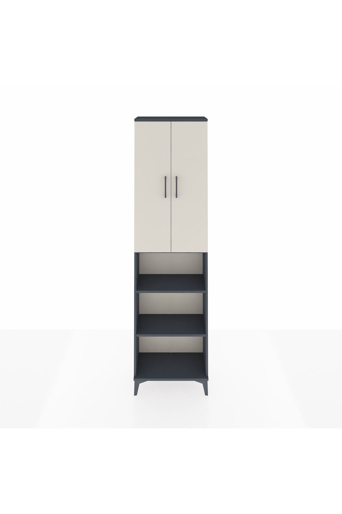 Arges Dolap 5 Raflı 2 Kapaklı 60x30x221 Antrasit-Aytaşı