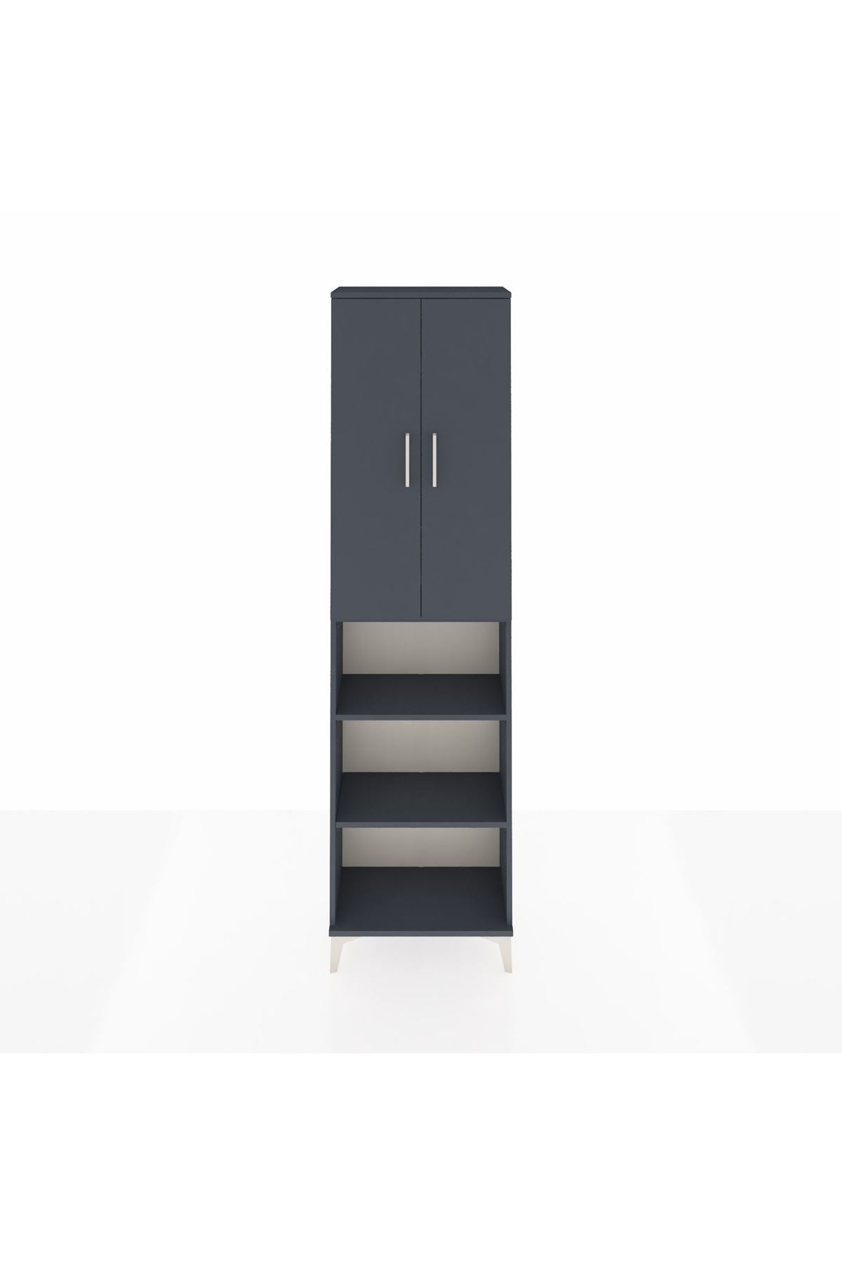 Arges Dolap 5 Raflı 2 Kapaklı 60x30x221 Antrasit-Antrasit