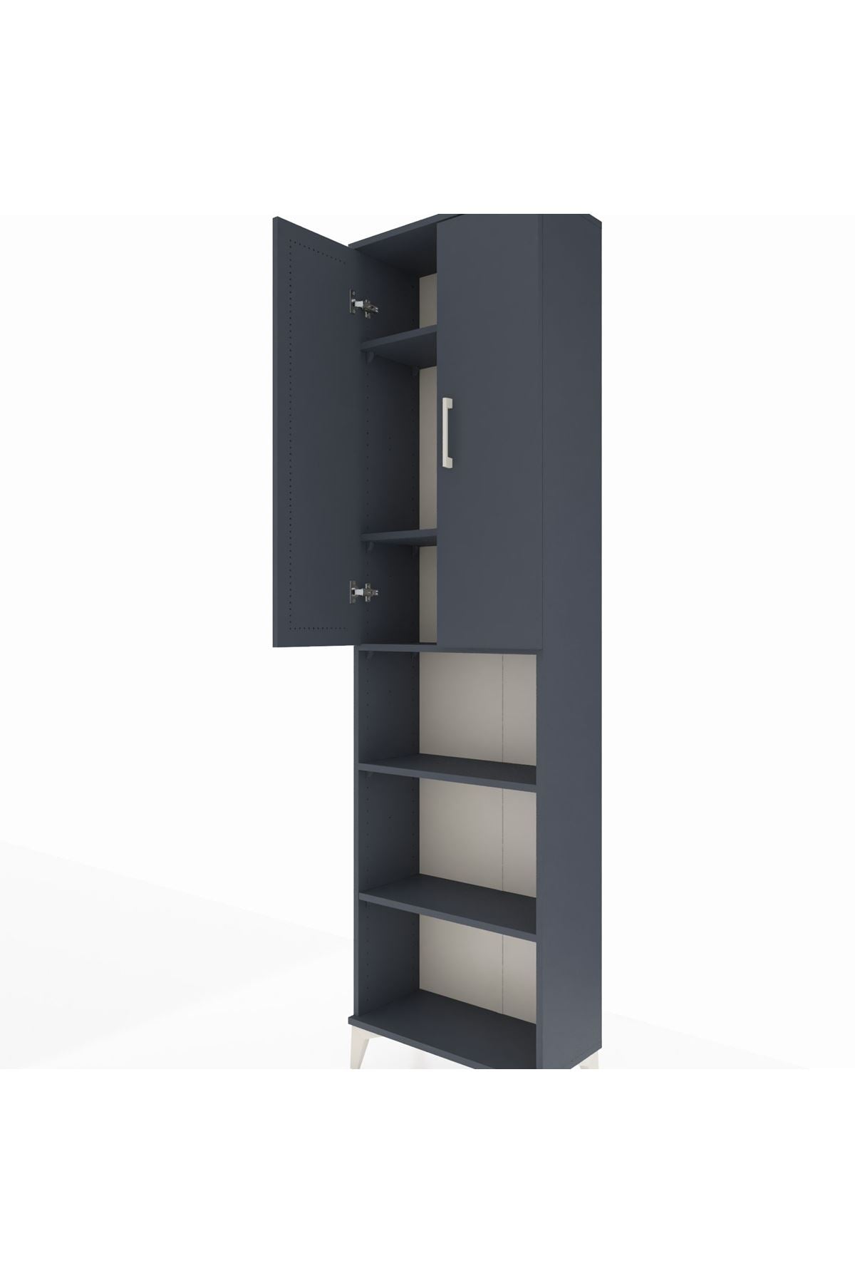 Arges Dolap 5 Raflı 2 Kapaklı 60x30x221 Antrasit-Antrasit