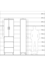 Arges Dolap 5 Raflı 2 Kapaklı 60x30x221 Antrasit-Çam