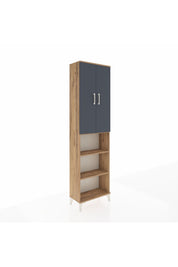 Arges Dolap 5 Raflı 2 Kapaklı 60x30x221 Çam-Antrasit