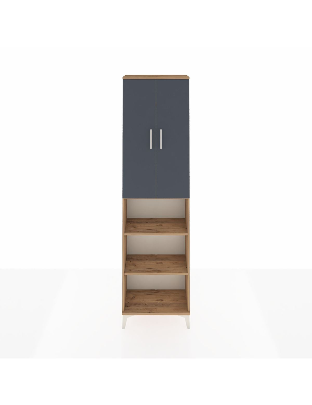 Arges Dolap 5 Raflı 2 Kapaklı 60x30x221 Çam-Antrasit