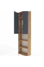 Arges Dolap 5 Raflı 2 Kapaklı 60x30x221 Çam-Antrasit