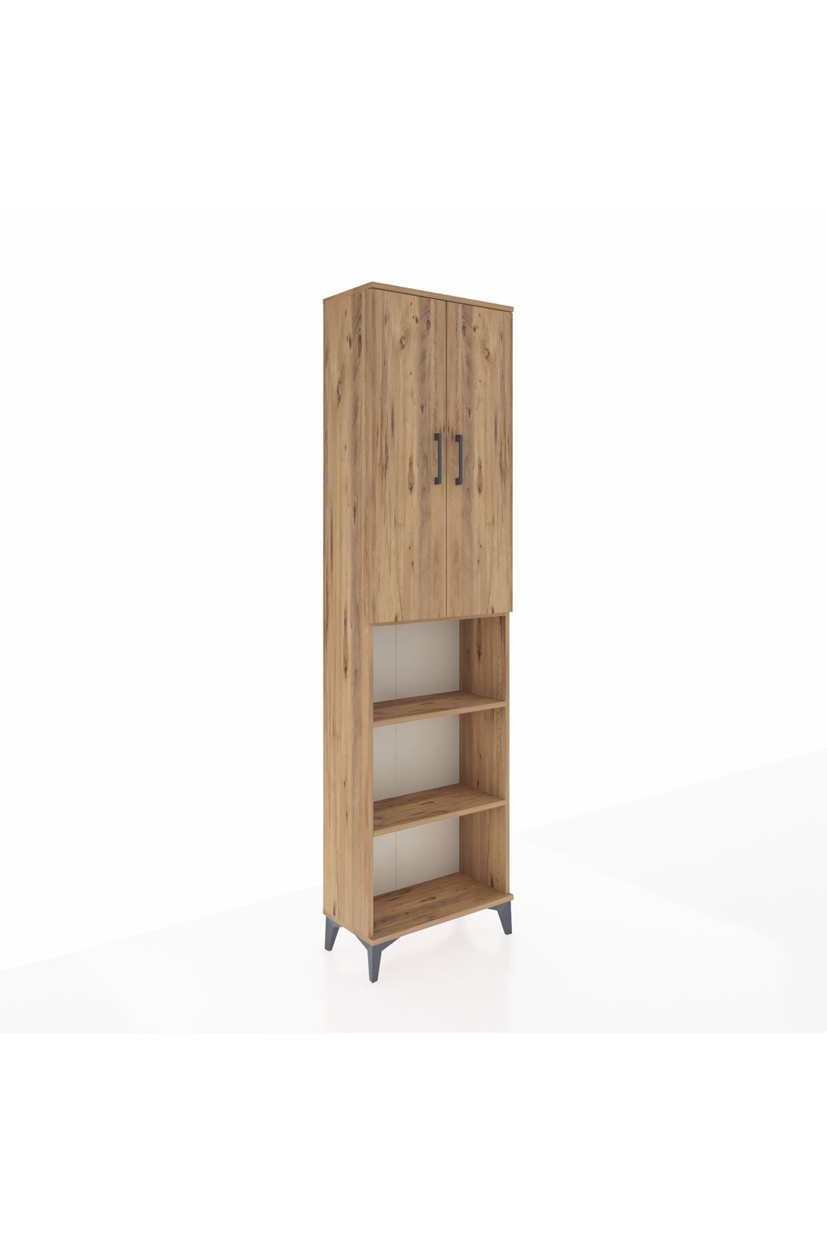 Arges Dolap 5 Raflı 2 Kapaklı 60x30x221 Çam-Çam