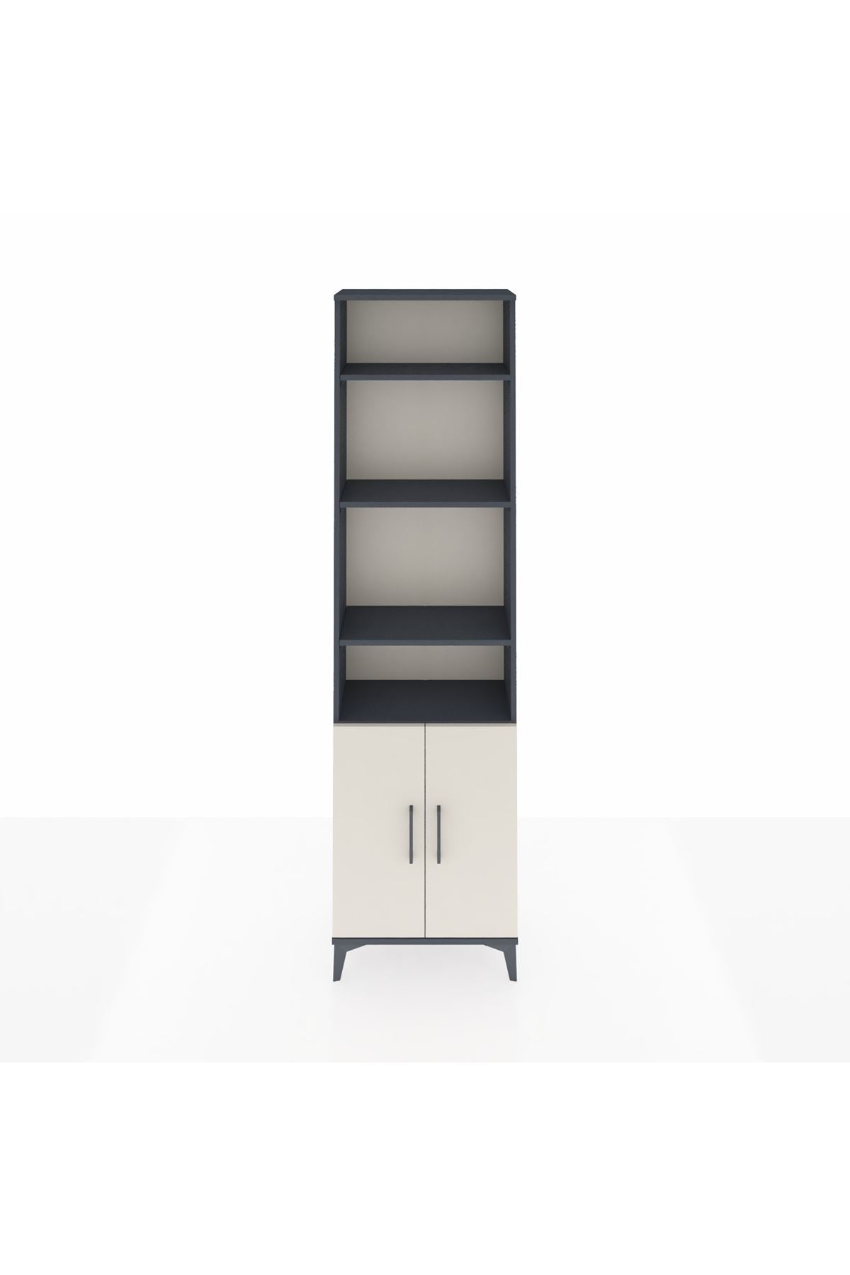 Arges Dolap 5 Raflı 2 Kapaklı 60x30x221 Antrasit-Aytaşı