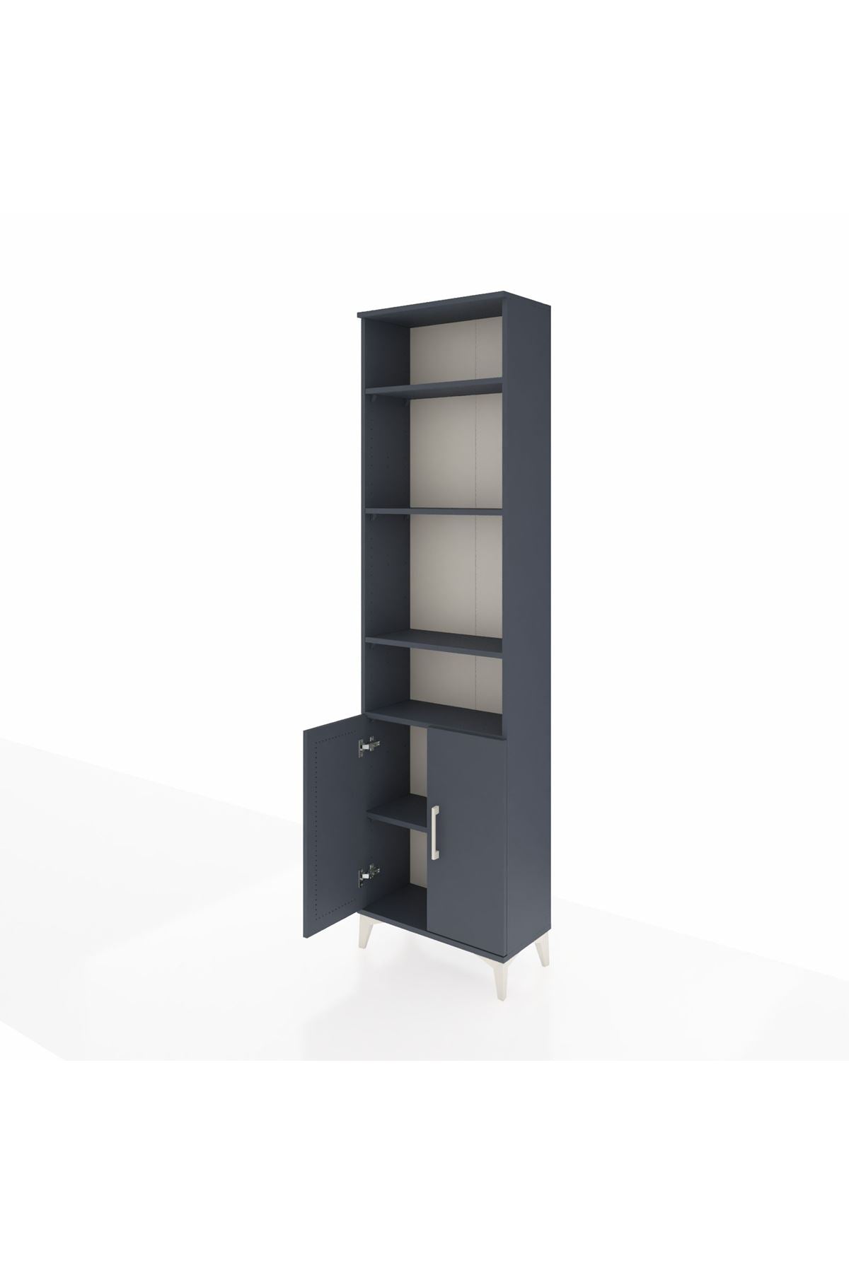 Arges Dolap 5 Raflı 2 Kapaklı 60x30x221 Antrasit-Antrasit