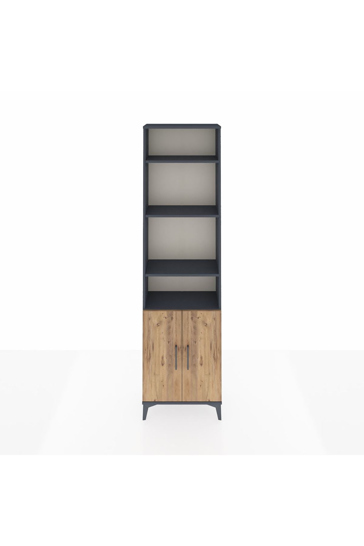 Arges Dolap 5 Raflı 2 Kapaklı 60x30x221 Antrasit-Çam