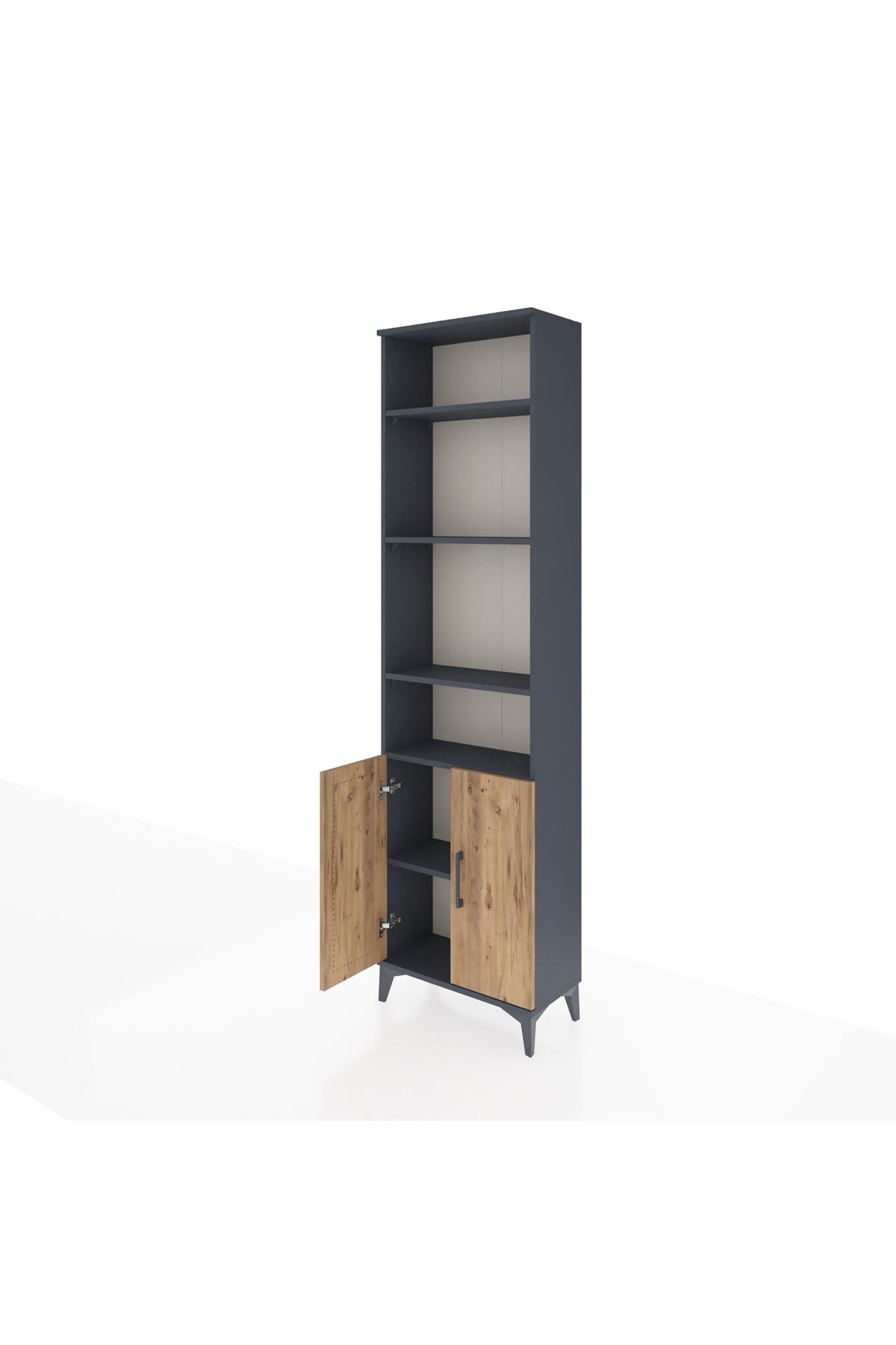 Arges Dolap 5 Raflı 2 Kapaklı 60x30x221 Antrasit-Çam