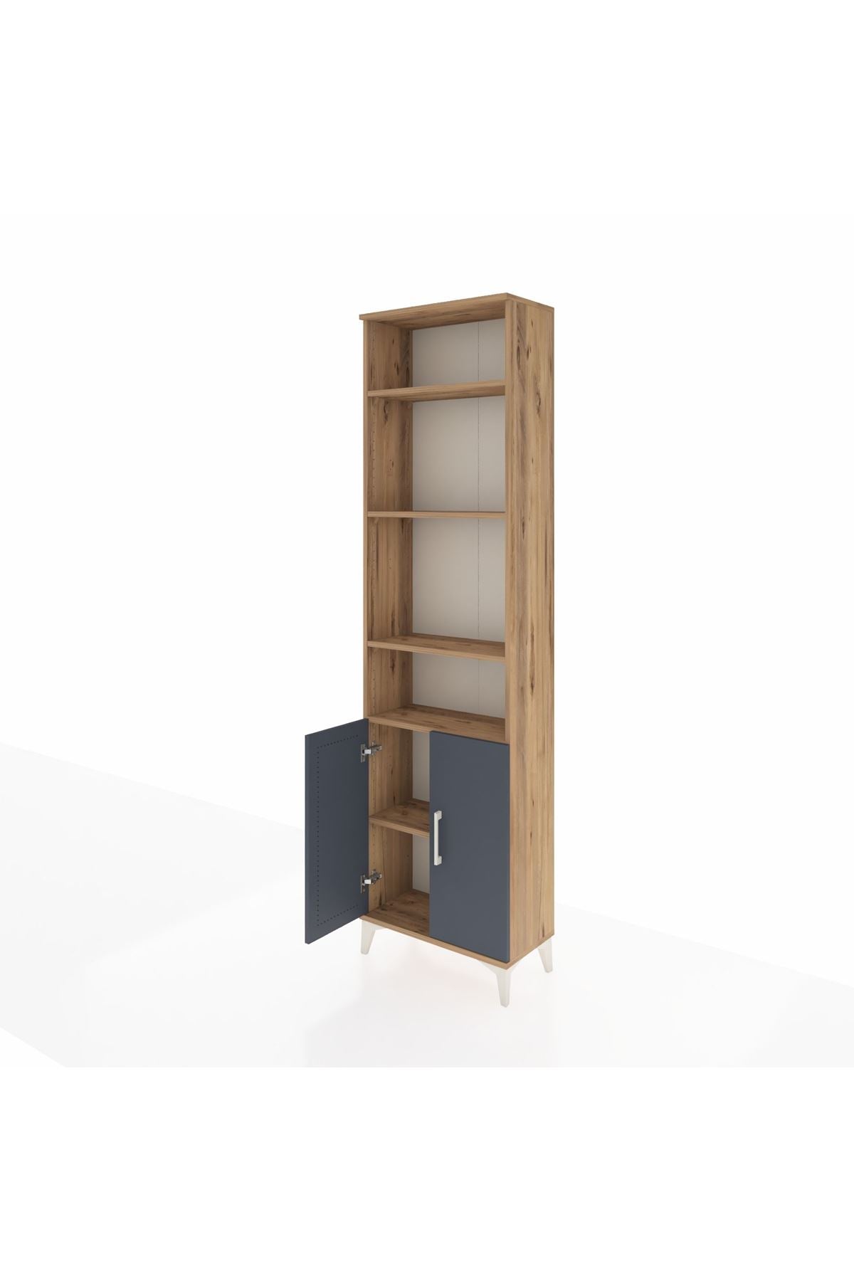 Arges Dolap 5 Raflı 2 Kapaklı 60x30x221 Çam-Antrasit