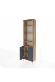 Arges Dolap 5 Raflı 2 Kapaklı 60x30x221 Çam-Antrasit