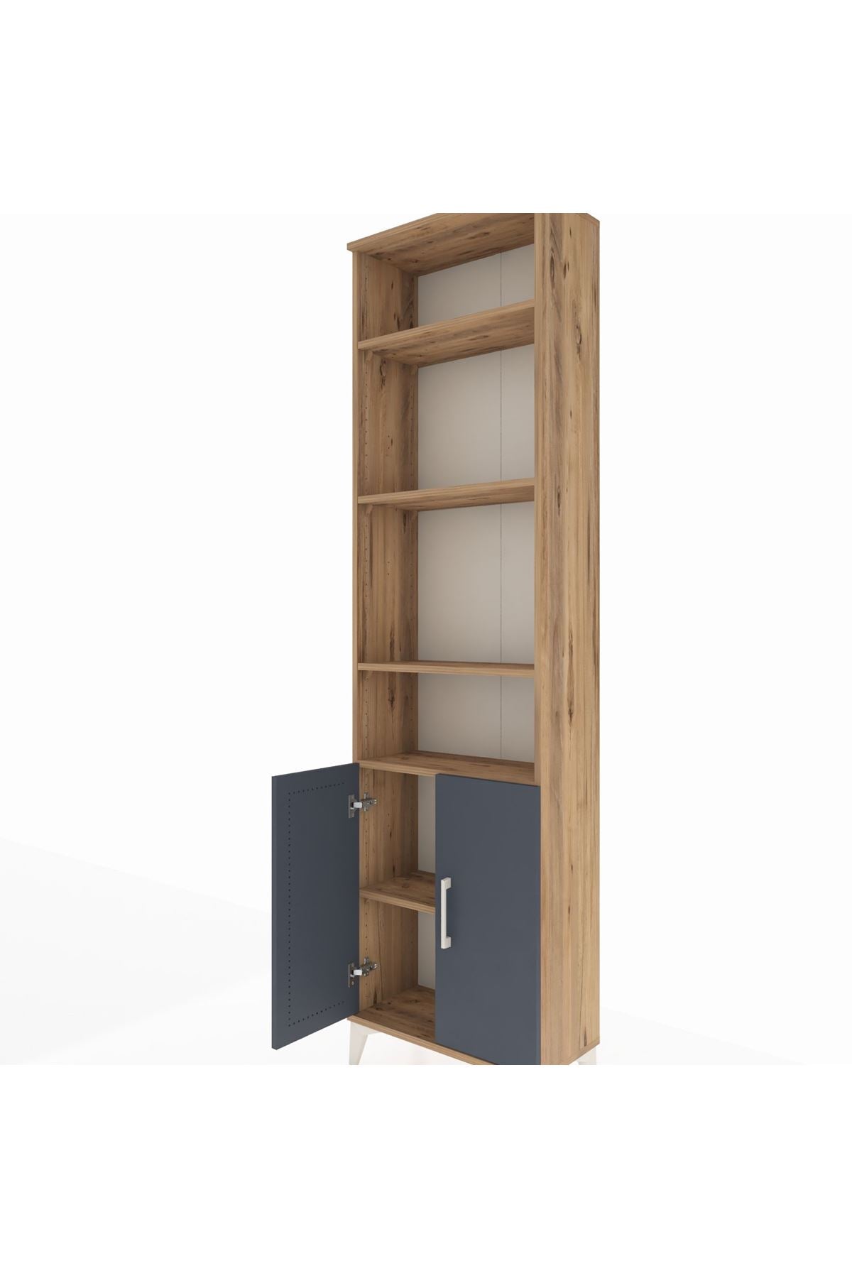 Arges Dolap 5 Raflı 2 Kapaklı 60x30x221 Çam-Antrasit