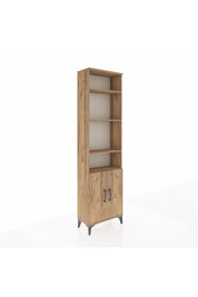 Arges Dolap 5 Raflı 2 Kapaklı 60x30x221 Çam-Çam