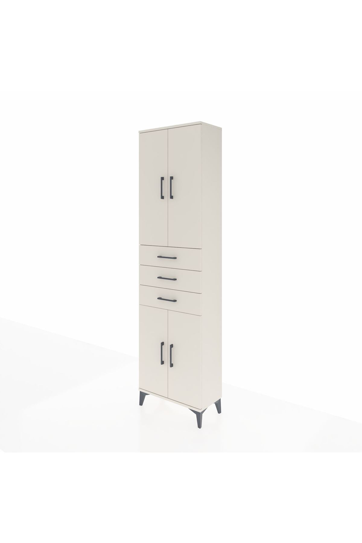 Arges Dolap 4 Raflı 3 Çekmeceli 4 Kapaklı 60x30x221 Aytaşı-Aytaşı