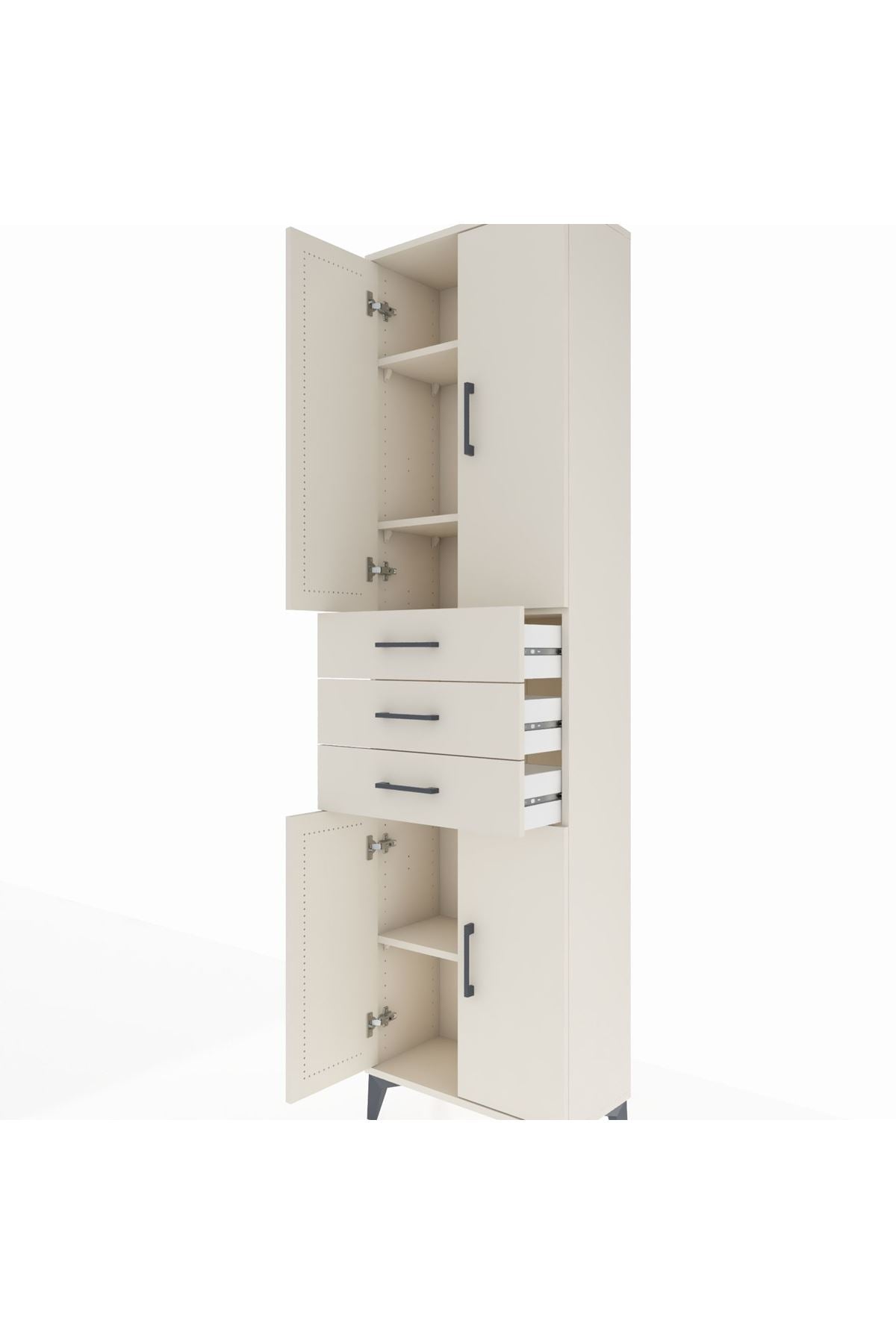 Arges Dolap 4 Raflı 3 Çekmeceli 4 Kapaklı 60x30x221 Aytaşı-Aytaşı